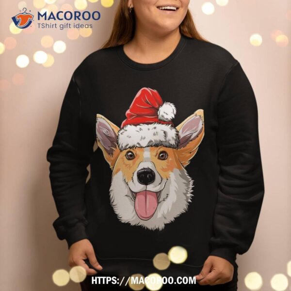 Corgi Christmas Dog Santa Hat Xmas Boys Kids Girls Gifts Sweatshirt