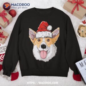 corgi christmas dog santa hat xmas boys kids girls gifts sweatshirt sweatshirt