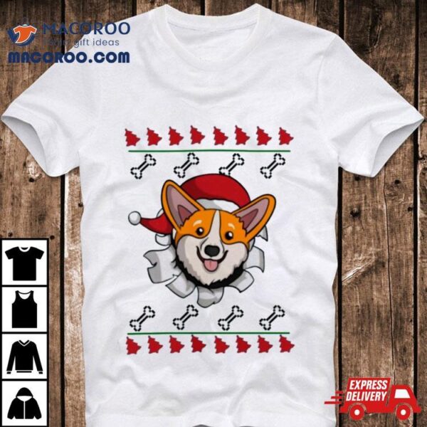 Corgi Surprise Ugly Christmas Shirt