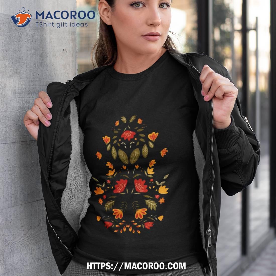 Cottage Core Hygge Botanical Flowers Scandinavian Folk Art Norwegia Shirt