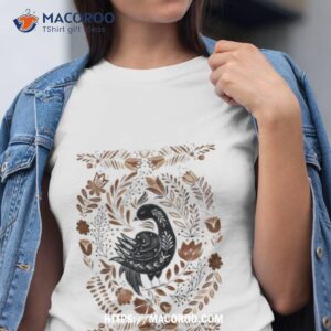 Cottagecore Folk Art Scandinavian Boho Bird Shirt