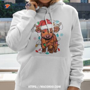 Cow With Santa Hat Christmas Shirt