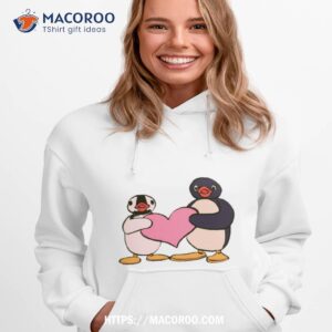 Cute Pingu And Pinga Penguin Holding Heart Shirt