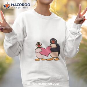 Cute Pingu And Pinga Penguin Holding Hear Sweatshirt 2