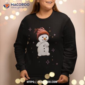 cute snowman with snowflakes gift for christmas sweatshirt sweatshirt 2