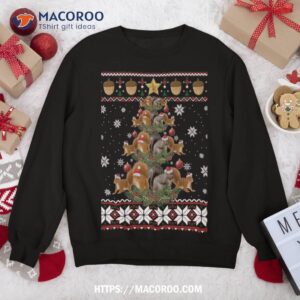 Cute Squirrel Christmas Tree Gift Decor Ugly Xmas Sweater Sweatshirt