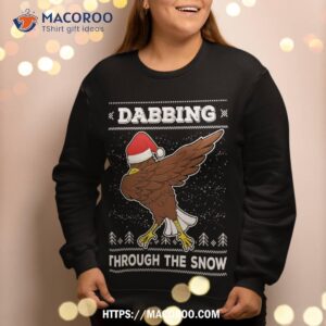 dabbing through the snow santa eagle ugly christmas sweater sweatshirt sweatshirt 2