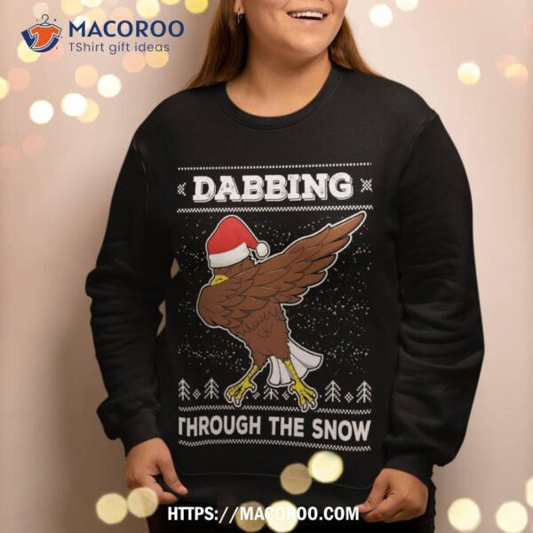 Dabbing Through The Snow Santa Eagle Ugly Christmas Sweater Sweatshirt