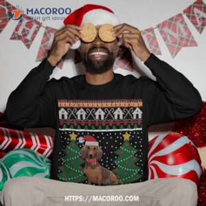 dachshund ugly christmas funny holiday dog lover xmas gift sweatshirt sweatshirt 3