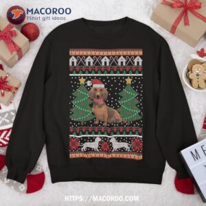dachshund ugly christmas funny holiday dog lover xmas gift sweatshirt sweatshirt