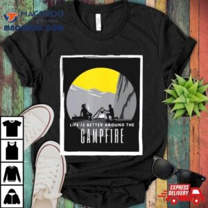 Dad And Son Outdoor Campfire Mountain Camping T Shirt