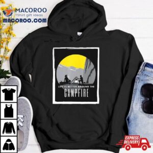 Dad And Son Outdoor Campfire Mountain Camping Tshirt