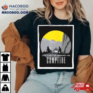 Dad And Son Outdoor Campfire Mountain Camping Tshirt