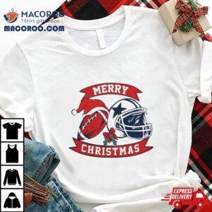 Dallas Cowboy Football Santa Hat Merry Christmas Tshirt