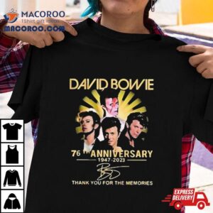 David Bowie Th Anniversary Signature Thank You For The Memories Tshirt