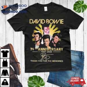 David Bowie Th Anniversary Signature Thank You For The Memories Tshirt