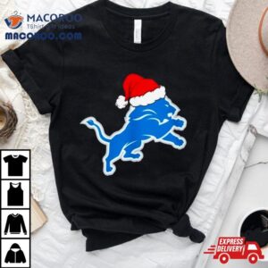 Detroit Lions Logo Santa Hat Christmas 2023 Shirt
