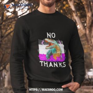 dinosaur no thanks asexual flag shirt sweatshirt