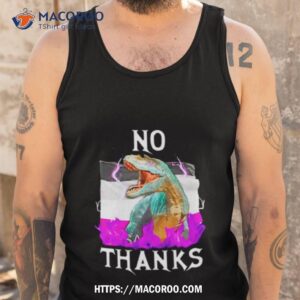 dinosaur no thanks asexual flag shirt tank top