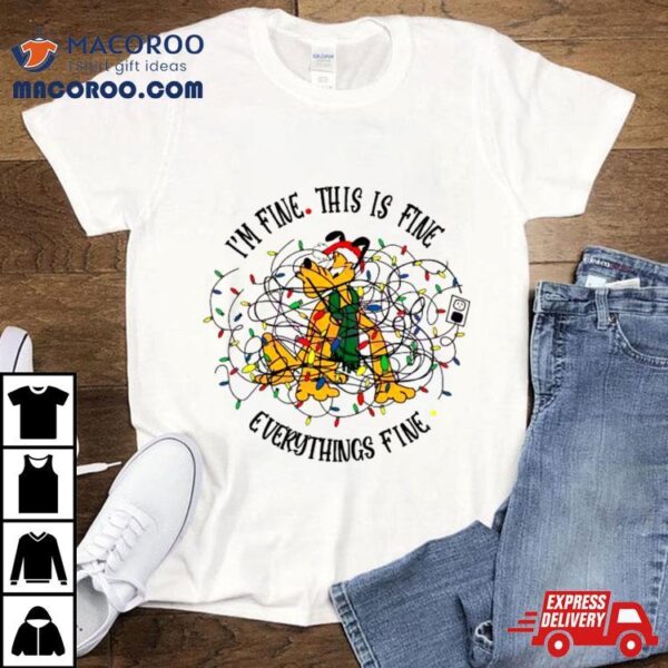 Disney Pluto Is Fine Everythings Fine Christmas Light Shirt