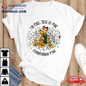 Disney Pluto Is Fine Everythings Fine Christmas Ligh Tshirt