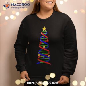 dna helix christmas tree life science biology teacher gift sweatshirt sweatshirt 2