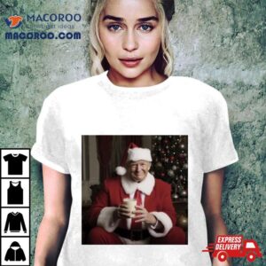 Donald Trump Santa Claus Drinkin Milk Christmas Tshirt