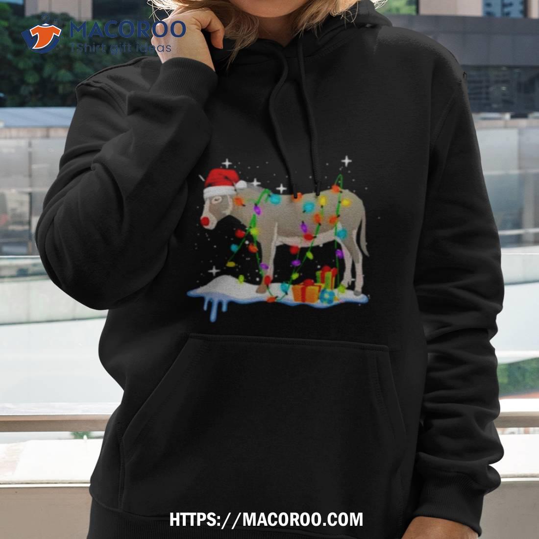 Donkey Santa Hat Merry Christmas Lights Shirt Donkey Santa Hat Merry Christmas Lights Shirt