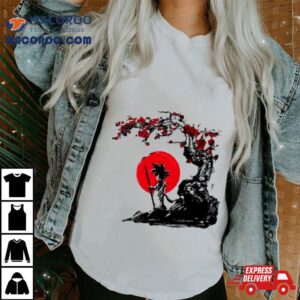 Dragon Ball Cherry Blossom Red Sun Japanese Anime Tshirt