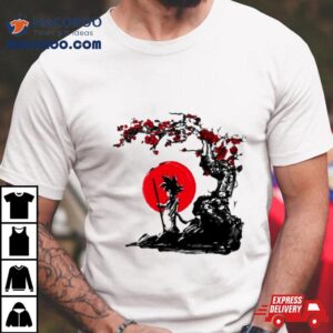 Dragon Ball Cherry Blossom Red Sun Japanese Anime Tshirt