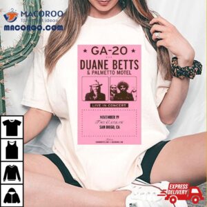 Duane Betts And Palmetto Motel Live In Concert The Casbah San Diego Ca Poster Sweat Tshirt