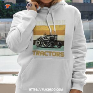 Easily Distracted By Tractors Funny Vintage Farmers Shirt