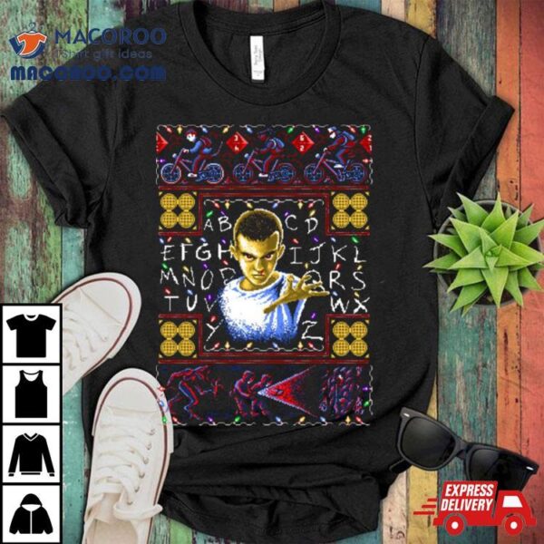 Eleven From Stranger Things Christmas Pattern Shirt