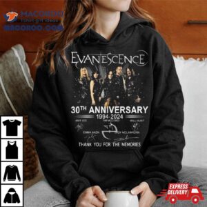 Evanescence 30th Anniversary 1994 – 2024 Thank You For The Memories Signatures Shirt