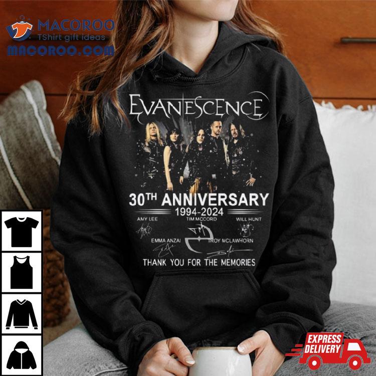 Evanescence 30th Anniversary 1994 – 2024 Thank You For The Memories Signatures Shirt Evanescence 30th Anniversary 1994 – 2024 Thank You For The Memories Signatures Shirt
