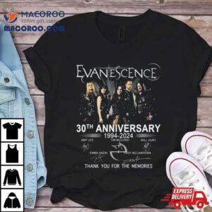 Evanescence 30th Anniversary 1994 – 2024 Thank You For The Memories Signatures Shirt 3 Evanescence Th Anniversary Thank You For The Memories Signatures Tshirt