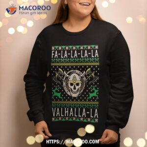 fa la la la valhalla la viking god ugly christmas sweatshirt sweatshirt 2