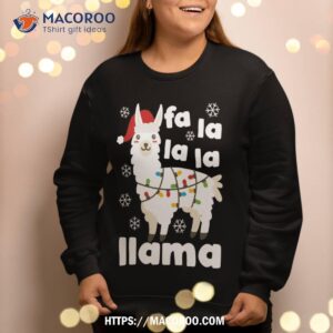 fa la llama christmas falala cute kawaii snow lamb sweatshirt sweatshirt 2