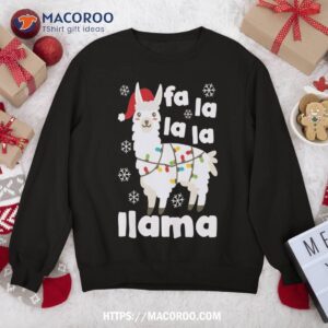 fa la llama christmas falala cute kawaii snow lamb sweatshirt sweatshirt