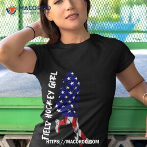 field hockey girl american flag shirt tshirt 1