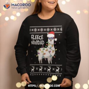 fleece feliz navidad funny llama ugly christmas sweater sweatshirt sweatshirt 2