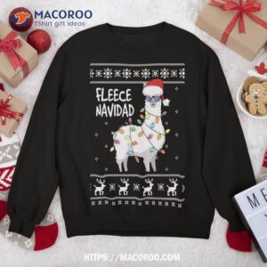 Fleece Feliz Navidad Funny Llama Ugly Christmas Sweater Sweatshirt