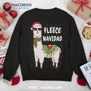 Fleece Feliz Navidad Llama Christmas Sweater Cute Xmas Gift Sweatshirt