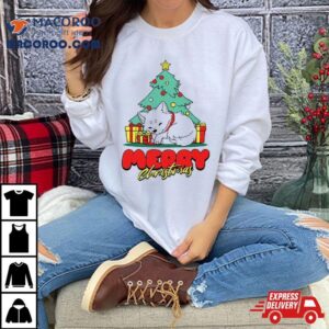 Fox And Tree Merry Christmas Tshirt