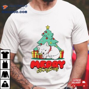 Fox And Tree Merry Christmas Tshirt