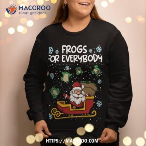 frogs for everybody santa sled funny christmas frog sweatshirt sweatshirt 2