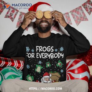 frogs for everybody santa sled funny christmas frog sweatshirt sweatshirt 3