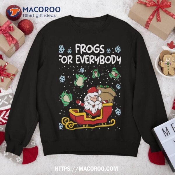 Frogs For Everybody Santa Sled Funny Christmas Frog Sweatshirt