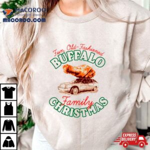 Fun Old Fashioned Buffalo Family Christmas Tshirt