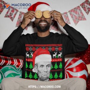 funny abraham lincoln santa hat ugly christmas sweatshirt sweatshirt 3